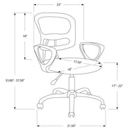 33" Foam, Metal, and Polypropylene Multi Position Office Chair