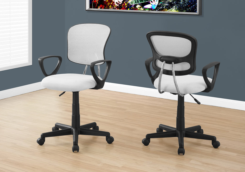 33" White Foam, Metal, and Polypropylene Multi Position Office Chair
