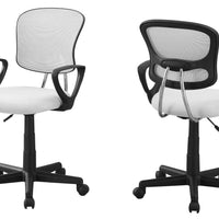 33" White Foam, Metal, and Polypropylene Multi Position Office Chair