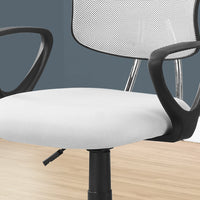 33" White Foam, Metal, and Polypropylene Multi Position Office Chair