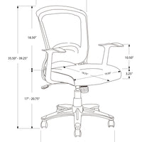 35.5" Foam, MDF, Polypropylene, and Metal Multi Position Office Chair