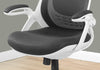 45" White and Grey Foam, Polypropylene, and Metal Office Chair with a High Back