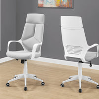 45.75" Foam, White Polypropylene, MDF, and Metal High Back Office Chair