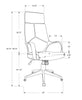 45.75" Foam, White Polypropylene, MDF, and Metal High Back Office Chair