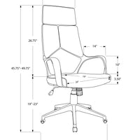 45.75" Foam, White Polypropylene, MDF, and Metal High Back Office Chair
