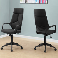 45.75" Black Foam, Black Polypropylene, MDF, and Metal High Back Office Chair