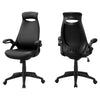 46.8" Black Leather Look, Polypropylene, and Metal Multi Position Office Chair