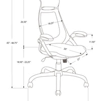 46.8" Black Leather Look, Polypropylene, and Metal Multi Position Office Chair