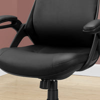 46.8" Black Leather Look, Polypropylene, and Metal Multi Position Office Chair