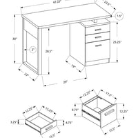 30" Grey and Black Particle Board, Laminate and MDF Computer Desk