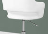 29" White Leather Look, Foam, MDF, and Metal Office Chair with a Lift Base