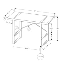 30" Particle Board and Black Metal Computer Desk