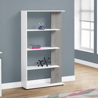 56" White and Grey Particle Board Bookshelf