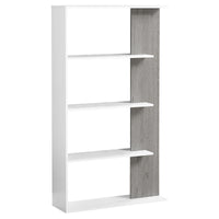 56" White and Grey Particle Board Bookshelf