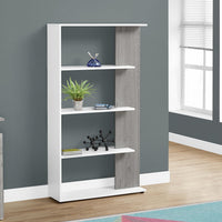 56" White and Grey Particle Board Bookshelf