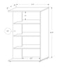 56" White and Grey Particle Board Bookshelf