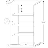 56" White and Grey Particle Board Bookshelf