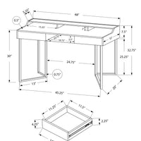 32.75" MDF and Black Metal Computer Desk