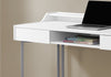 32.75" White MDF and Silver Metal Computer Desk