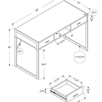 32.75" MDF and Silver Metal Computer Desk