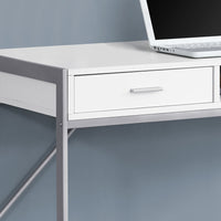 32.75" MDF and Silver Metal Computer Desk