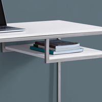 30" White MDF and White Metal Computer Desk