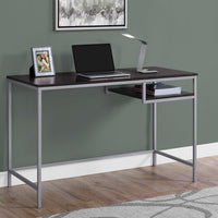 30" MDF and Silver Metal Computer Desk