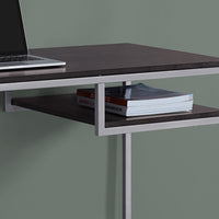 30" MDF and Silver Metal Computer Desk