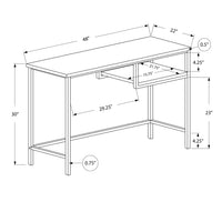 30" Dark Taupe MDF and Black Metal Computer Desk