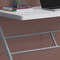 30" MDF and White Metal Computer Desk