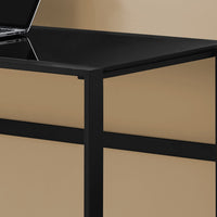 30" Metal and Black Tempered Glass Computer Desk