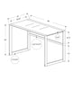 30" Metal and Black Tempered Glass Computer Desk