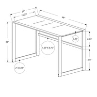 30" Metal and Black Tempered Glass Computer Desk