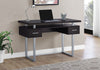 31" Particle Board and Silver Metal Computer Desk with a Hollow Core