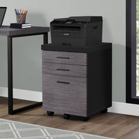 25.25" Black Particle Board and MDF Filing Cabinet with 3 Drawers