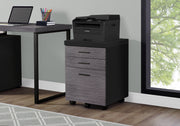 25.25" Black Particle Board and MDF Filing Cabinet with 3 Drawers