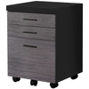 25.25" Black Particle Board and MDF Filing Cabinet with 3 Drawers