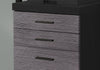 25.25" Black Particle Board and MDF Filing Cabinet with 3 Drawers