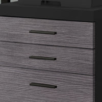 25.25" Black Particle Board and MDF Filing Cabinet with 3 Drawers