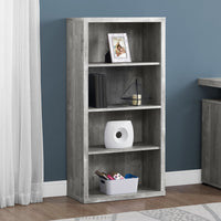 47.5" Grey Particle Board and MDF Bookshelf with Adjustable Shelves