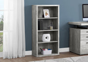 47.5" Grey Particle Board and MDF Bookshelf with Adjustable Shelves