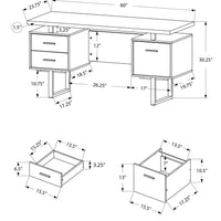 30.25" Grey Reclaimed Wood Particle Board and Black Metal Computer Desk