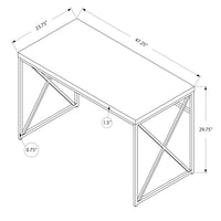 29.75" Brown Particle Board and Black Metal Computer Desk