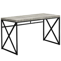 29.75" Grey Particle Board and Black Metal Computer Desk