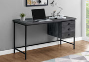 30" Black Particle Board and Black Metal Computer Desk with a Hollow Core