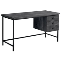 30" Black Particle Board and Black Metal Computer Desk with a Hollow Core