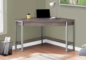 30" Particle Board and Silver Metal Computer Desk