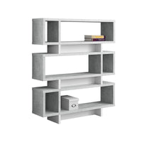 54.75" White and Cement Particle Board and MDF Bookcase with a Hollow Core