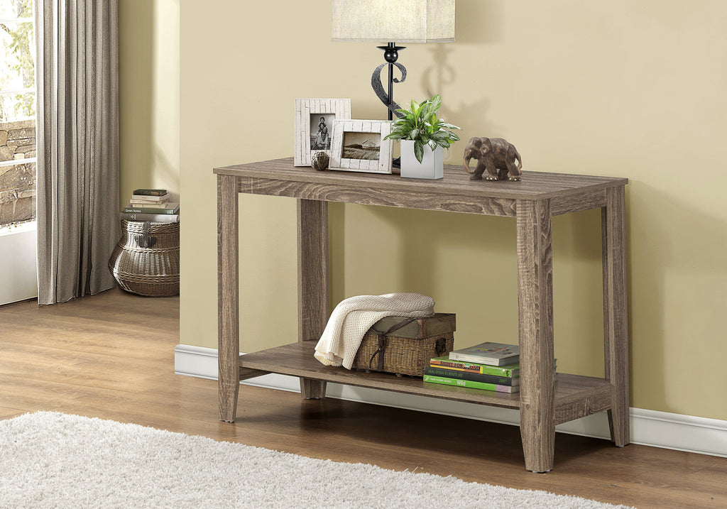 28" Dark Taupe Particle Board and Laminate Accent Table