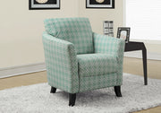 35" Faded Green Cotton, Linen, Foam, and Solid Wood Accent Chair